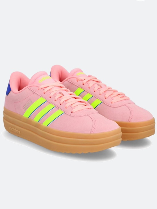 adidas Shoes - adidas VL Court Bold Sneaker - Pink, Neon Green & Gum